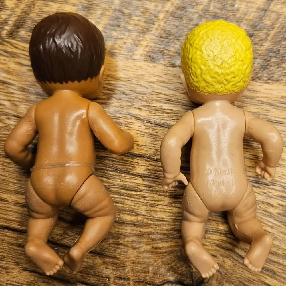 Barbie Mattel Brown hair eye Blonde blue eye babies infant dollhouse toy
